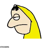 😕 dessin animé, jaune, personnage, visage telegram sticker