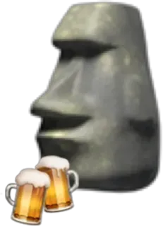 🗿 โมไอ, เกาะอีสเตอร์, เบียร์, ประติมากรรมหิน, ดื่ม telegram sticker
