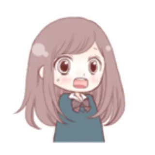 ✨ Anime, Chibi, Scioccato, Cartone animato, Ragazza, Carino, Manga telegram sticker