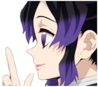 ☝️ Shinobu Kocho Demon Slayer Anime, Demon Slayer, Shinobu Kocho, Personnage, Doigt pointé whatsapp sticker