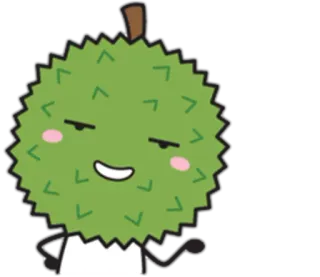 😏 Durian, Owoc, Kreskówka, Postać, Jedzenie telegram sticker
