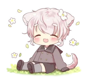 cute cat ear boy edited by @KITTEAS telegram stickers