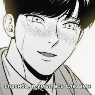 😖 спасибо, я умылась слезами crying, manhwa, tears, anime, emotional telegram sticker