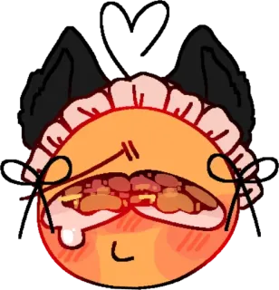 😿 Emoji, Orelhas de gato, Coração, Empregada, Fofo, Kawaii whatsapp sticker