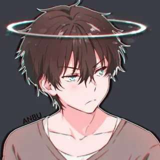 💈 ANBU Anime, Chłopak, Postać, Halo, Rysunek whatsapp sticker