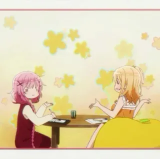 🌸 Anime, Cartone animato, Ragazza, Amicizia, Tavolo, Caffè telegram sticker