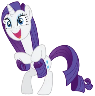 😃 Rarity My Little Pony Poney, Dessin animé, Rarity, My Little Pony, Amitié, Magie telegram sticker