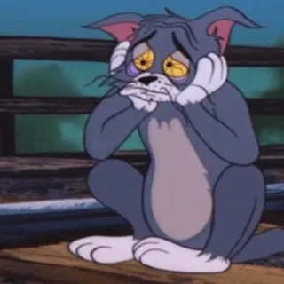 🖤 Tom Tom and Jerry cartoon, sad, cat, depressed, tom and jerry telegram sticker