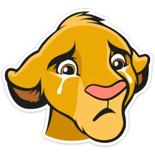😰 лев, мультфильм, грустный, плачущий, животное, слезливый whatsapp sticker