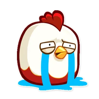 😭 chicken, animal, emoji, cry, sad telegram sticker