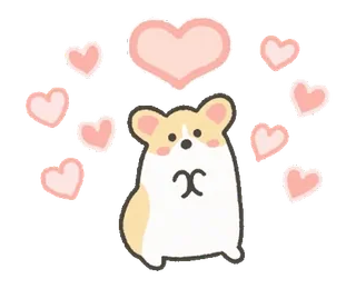 😍 corgi, hond, hartjes, schattig, dier, liefde, sticker telegram sticker