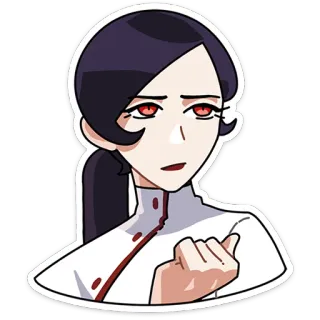 😒 sticker, anime, cartoon, woman, face, portrait telegram sticker