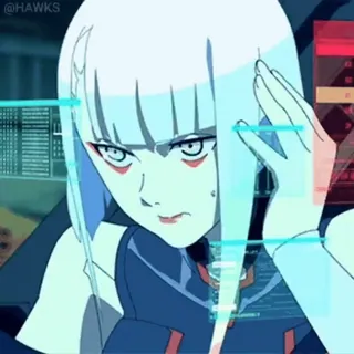 🤨 Lucy Kushinada Cyberpunk: Edgerunners anime, cyberpunk, postać, lucy, cyberpunk edgerunners telegram sticker