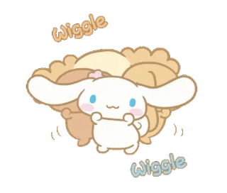 ⭐ Wiggle Wiggle cartoon, cute, bunny, cinnamoroll, sanrio, animal telegram sticker