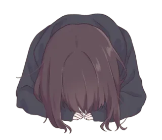 🙇 anime, garota, reverência, desculpa, triste, emocional telegram sticker