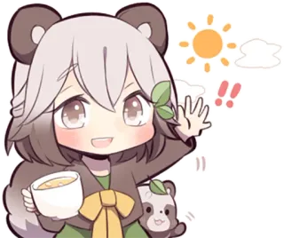 ☀️ kawaii, cute, tea, anime, sticker, illustration, happy telegram sticker