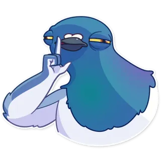 🤫 นกพิราบ, นก, นิ้วกลาง, ท่าทางดูถูก, การ์ตูน, สัตว์ telegram sticker