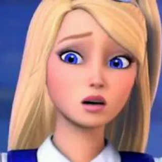 😦 cartoon, animated, female, blonde hair, blue eyes telegram sticker