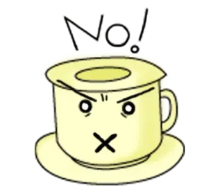 ❌ No! no, tazza, tè, divieto telegram sticker
