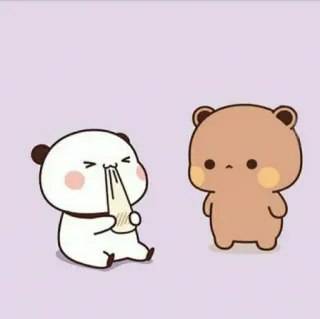 🤍 귀여운, 곰, 만화, 카와이, 판다, 미적 telegram sticker