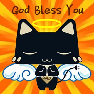 🙏 God Bless You cat, angel, halo, cute, bless, cartoon telegram sticker