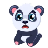 😮 Панда, Грустный, Милый, Животное, Стикер whatsapp sticker