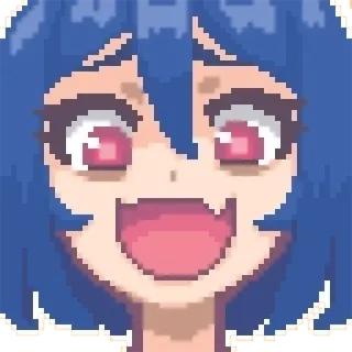 😄 anime, cute, pixel art, girl, cartoon, face telegram sticker