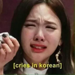 😭 [cries in korean] crying, korean, meme, sad, drama telegram sticker