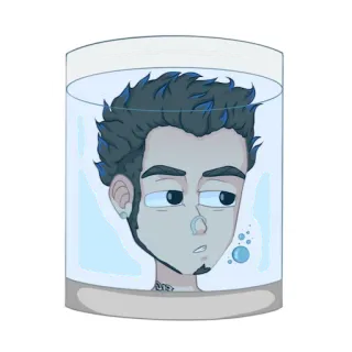 💧 cabeza en frasco, cabeza preservada, tenebroso, grotesco, extraño, frasco, cabeza, preservado whatsapp sticker
