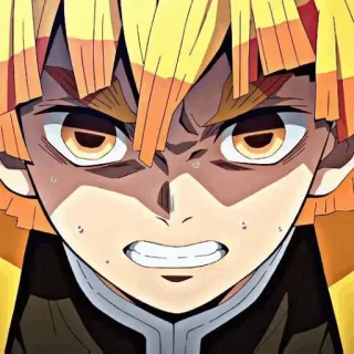 👺 Zenitsu Agatsuma Demon Slayer 애니메이션, 귀멸의 칼날, 젠이츠, 아가츠마 젠이츠, 화난, 무서워하는 telegram sticker