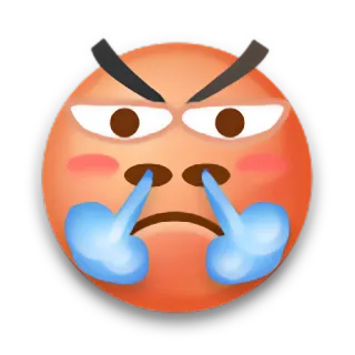 😡 angry, emoji, frustrated, upset, steaming, mad, cartoon telegram sticker
