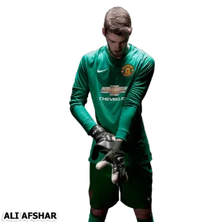 ⚽ ALI'AFSHAR sepak bola, penjaga gawang, olahraga, atlet, manchester united, sepak bola, david de gea telegram sticker