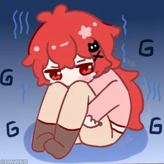 💠 kawaii, anime, crying, sad, illustration, cartoon, cute, character telegram sticker