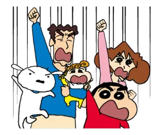 🙋 Shin-chan Nohara Crayon Shin-chan cartoon, anime, family, angry, shouting telegram sticker