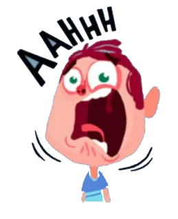 😦 AHHH schreeuw, angst, cartoon, verrassing, shock, emotie telegram sticker