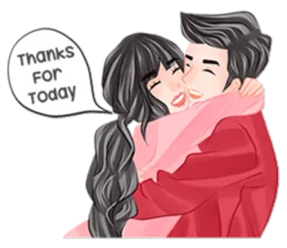 🙏 Thanks For Today pareja, abrazo, amor, gracias telegram sticker