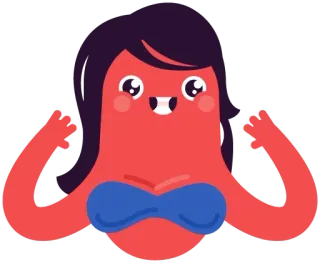 ☹️ 빨간색, 만화, 문어, 비키니, 귀여운 telegram sticker