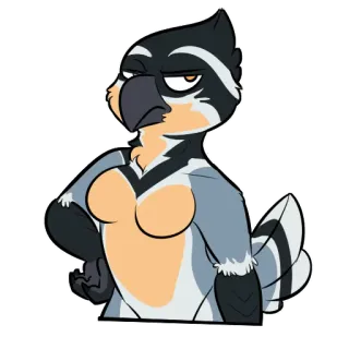 😒 desenho animado, antropomórfico, pássaro, animal telegram sticker