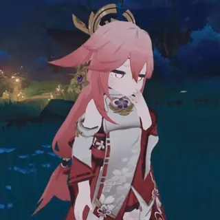 😮 Yae Miko Genshin Impact Anime, Video game, Karakter, Yae Miko, Genshin Impact whatsapp sticker