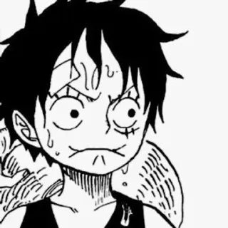😡 Monkey D. Luffy One Piece Monkey D. Luffy, Anime, Manga, One Piece, Cartoon, Wütend telegram sticker
