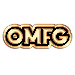 🤯 OMFG omfg, 文字, 字母, 金色 telegram sticker
