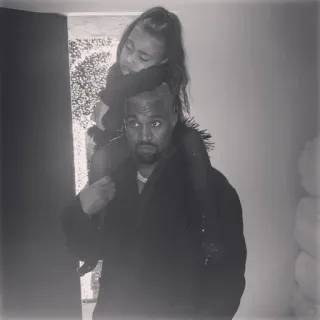 🧪 Kanye West father, daughter, family, child, carrying whatsapp sticker