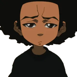 😕 Riley Freeman The Boondocks Kartun, Karakter, Marah, Hitam, Sedih telegram sticker