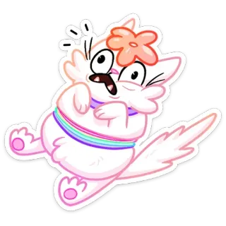 😬 кот, радуга, наклейка, мультфильм, милый, животное telegram sticker