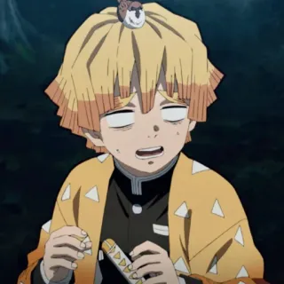 💛 Zenitsu Agatsuma Demon Slayer anime, demon slayer, zenitsu, manga, cartoon, funny, sleepy whatsapp sticker