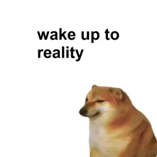 🌟 Cheems Doge meme wake up to reality cheems, doge, reality, meme, dog telegram sticker