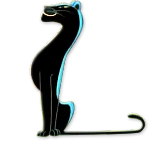 ☺ pantera negra, animal, gato, silueta telegram sticker