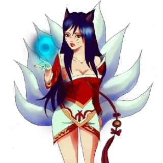 😁 Ahri League of Legends Ари, League of Legends, Видеоигра, Девушка-лиса, Фэнтези telegram sticker
