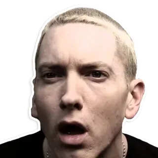 😦 Eminem rapper, musician, portrait, celebrity, person telegram sticker