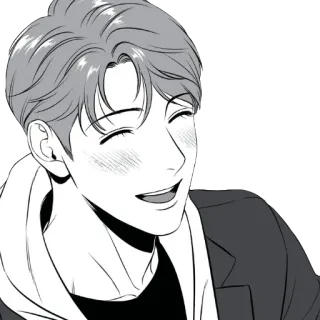 ☺️ ผู้ชาย, ยิ้ม, การ์ตูน, ตัวละคร, มีความสุข, เว็บตูน telegram sticker
